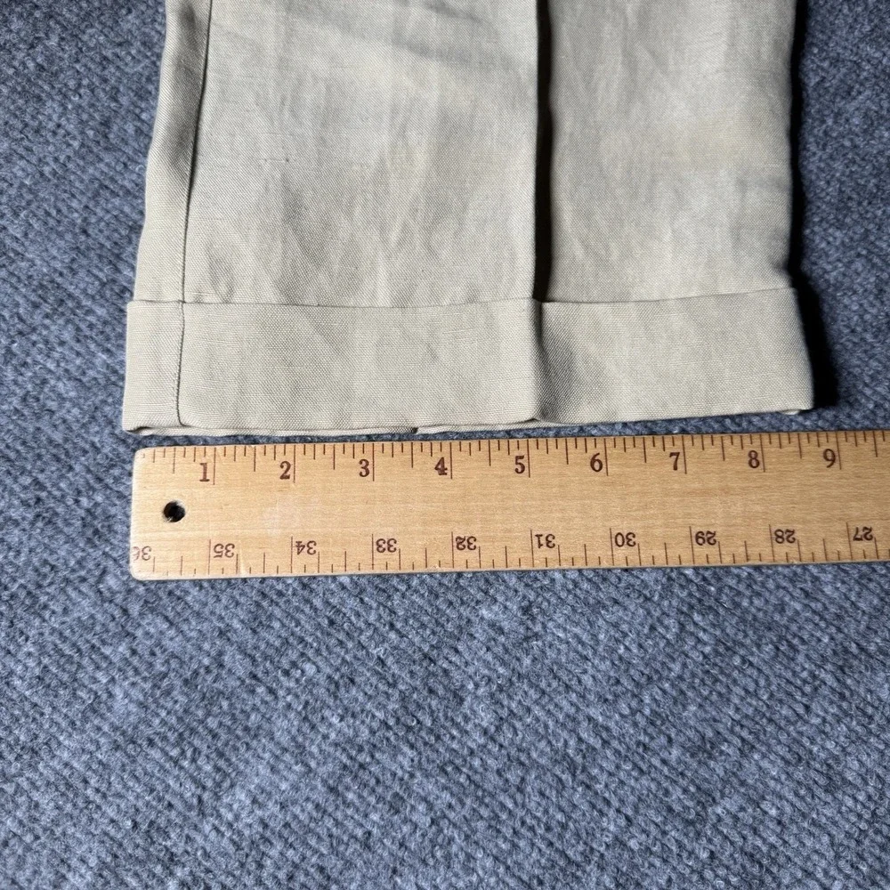 Palm Beach Collections Silk & Linen Trouser Pants Beige Pleated Men 34x29 NWT